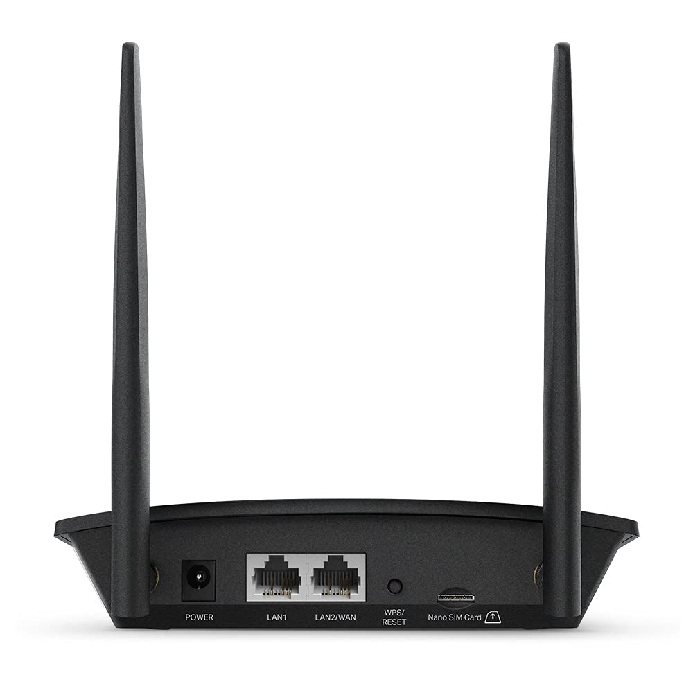 TP-Link 4G LTE Router 150 Mbit/s Wifi N 300 Mbit/s TL-MR100, 4G-Modem, 4G-Box, 2 x SMA für externe Antenne, 2 Ethernet-Ports, abnehmbare Antennen, kompatibel mit jedem Betreiber