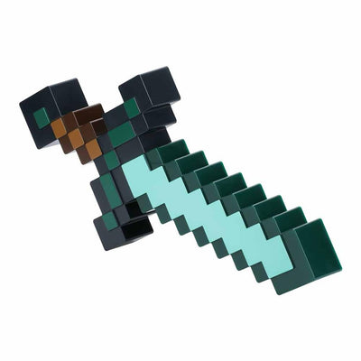 Minecraft Diamantschwert Licht - Offiziell lizenziertes Merchandise, 3 dynamische Lichtmodi mit Sound-Reaktion, Gamer-Raum-Dekor & Sammlerstück, USB- oder batteriebetrieben