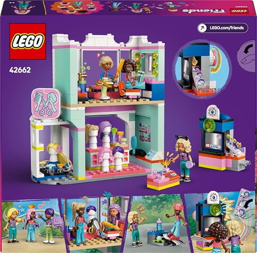 LEGO Friends Friseursalon, BAU- und Spielset für kreative Rollenspiele, Bauspielzeug, Geschenk für Mädchen ab 7 Jahren, 3 Minifiguren der Charaktere für Rollenspiele 42662