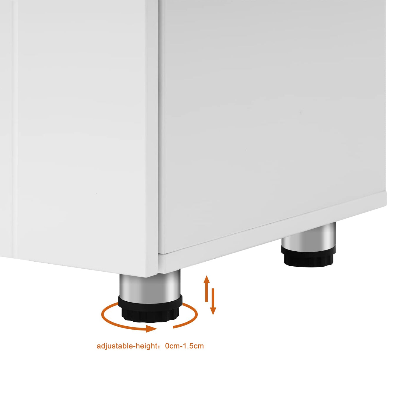 EUGAD Badezimmerschrank,schmaler Badschrank,Beistellschrank, Kommodemit 3 Ablagen, Schranktür, verstellbare Ablage, für Wohnzimmer, Küche, Flur, Freistehend Weiß