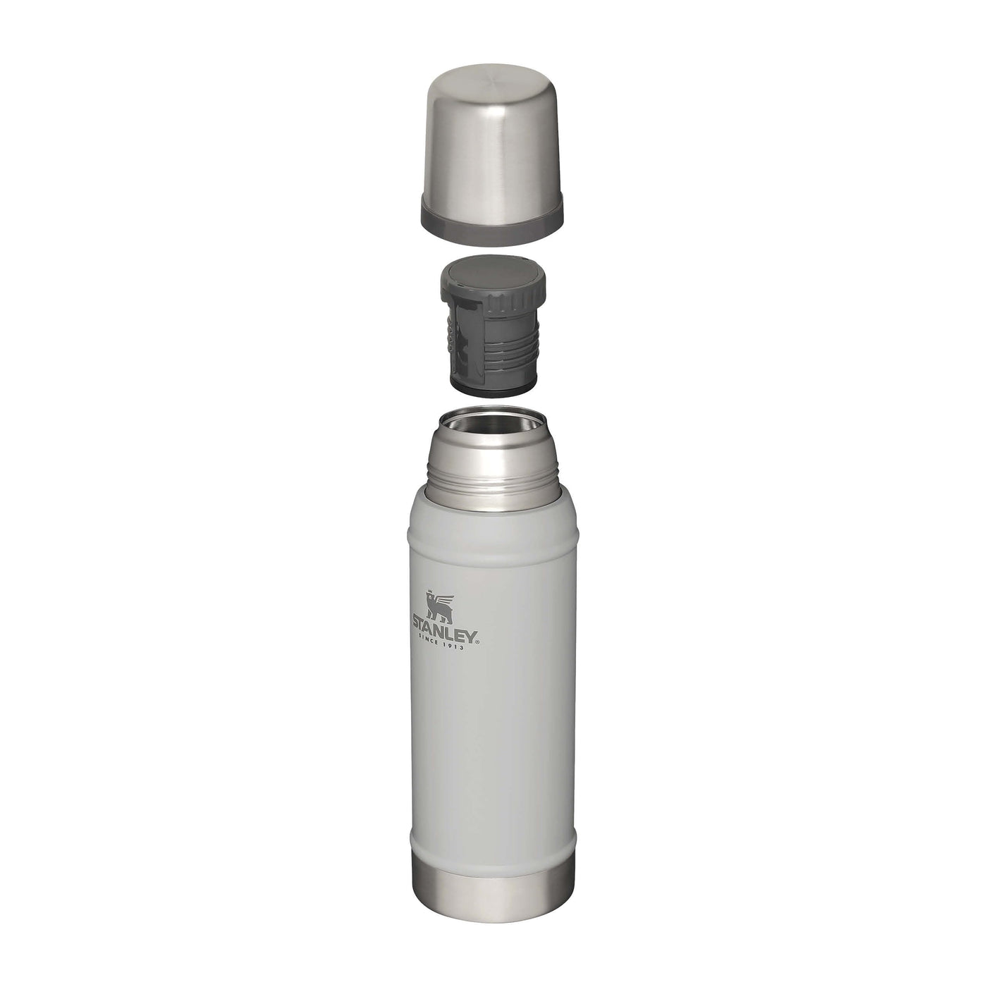 Stanley Classic Legendary Thermosflasche 750ml - Thermos Hält 20 Stunden Heiß oder Kalt - Edelstahl Thermoskanne - BPA-Frei - Spülmaschinenfest - Ash