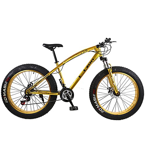 Wmmner Mountainbike 26 Zoll, Fat Tire Bike, Mountainbike Trail Bike mit voller Geschwindigkeit 30/27/24/21/7, Doppelscheibenbremse, High-Carbsu Stahlrahmen, Federung vorne, Urban
