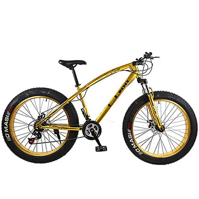 Wmmner Mountainbike 26 Zoll, Fat Tire Bike, Mountainbike Trail Bike mit voller Geschwindigkeit 30/27/24/21/7, Doppelscheibenbremse, High-Carbsu Stahlrahmen, Federung vorne, Urban