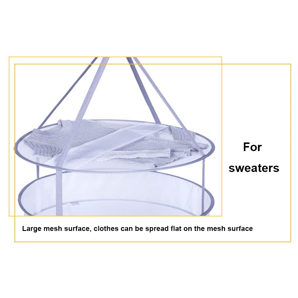 SEIWEI Doppelt Schicht Pullover-Hängetrockner, Faltbarer Wäscheständer, Flach zum Trocknen von Mesh-Kleiderbügel für Pullover, Feinwäsche und Badeanzug