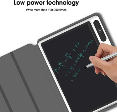 Topiky 10,1-Zoll-LCD-Handschrifttafel mit Ledertasche und Stiftset, Elektronischer Notizblock LCD-Tablet-Zeichenblock Business Supply Handmalwerkzeug(Rosenrot)
