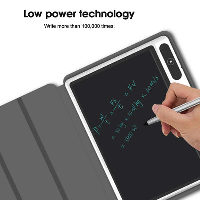 Topiky 10,1-Zoll-LCD-Handschrifttafel mit Ledertasche und Stiftset, Elektronischer Notizblock LCD-Tablet-Zeichenblock Business Supply Handmalwerkzeug(schwarz)