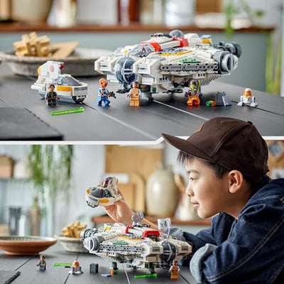 LEGO 75357 Star Wars Ghost & Phantom II Set mit 2 aus Bausteinen gebauten Ahsoka-Fahrzeugen, baubares Raumschiff-Spielzeug mit 5 Charakteren, darunter Jacen Syndulla und Einer Chopper-Droidenfigur