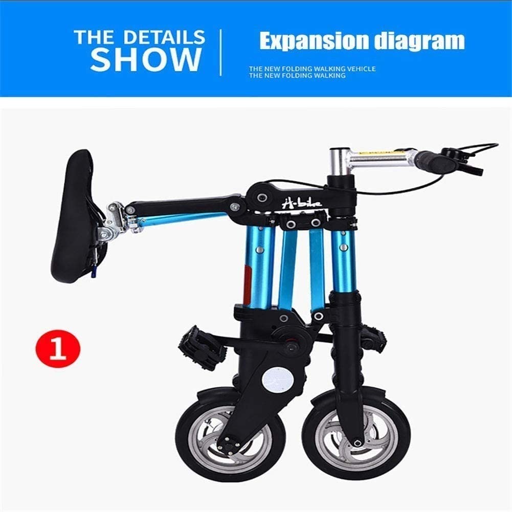 Kcolic 8 Zoll Mini Klappfahrrad Ultraleichtes tragbares Klappfahrrad für Erwachsene Studenten Klappbarer Fahrradträger für Outdoor-Sportarten Radfahren Reisen D,8inch