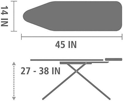 Vileda Express Rapid Bügelbrettbezug für Dampfbügelstation, metallisierte und wärmereflektierende Oberfläche für schnelleres Bügeln, Bügelbretter von 30-45cm x 110-130cm, Farbe Silber-Grau Metallic