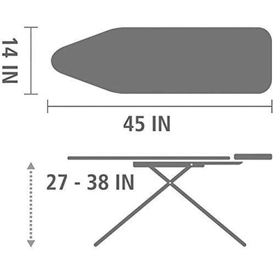 Vileda Express Rapid Bügelbrettbezug für Dampfbügelstation, metallisierte und wärmereflektierende Oberfläche für schnelleres Bügeln, Bügelbretter von 30-45cm x 110-130cm, Farbe Silber-Grau Metallic