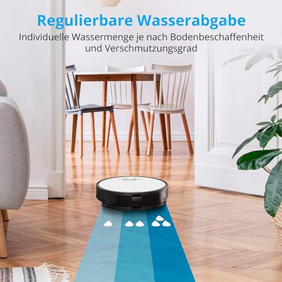 MEDION Saugroboter mit Absaugstation und Wischfunktion X50 SW (Lasernavigation, Starke 8000Pa Saugkraft, 2in1 Roboterstaubsauger, präzise Kartenerstellung, Go & No Go Bereiche, mehrere Etagen)