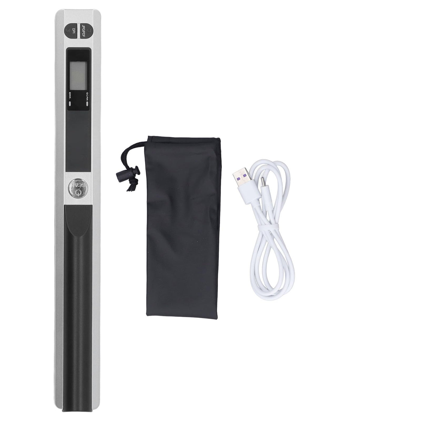 Tragbarer Scanner, Kabelloser Mobiler Dokumentenscanner, Handfotoscanner mit USB-Kabel, Visitenkarten- und Quittungsscanner für PC, Fotos, A4, Dokumente, Bilder, Bücher (Silver)