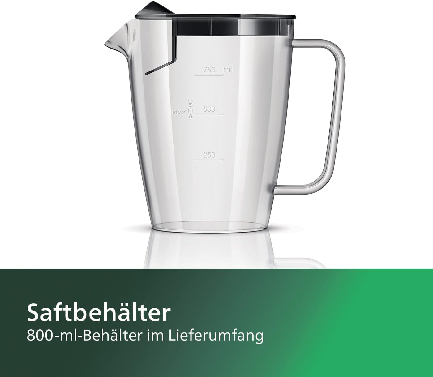 Philips Entsafter – 800W, 2L, HomeID-Rezepte-App, XL-Einfüllöffnung, QuickClean (HR1856/70), ‎15 x 18 x 13 cm, Schwarz