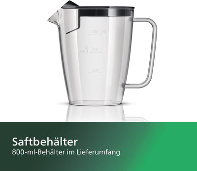 Philips Entsafter – 800W, 2L, HomeID-Rezepte-App, XL-Einfüllöffnung, QuickClean (HR1856/70), ‎15 x 18 x 13 cm, Schwarz