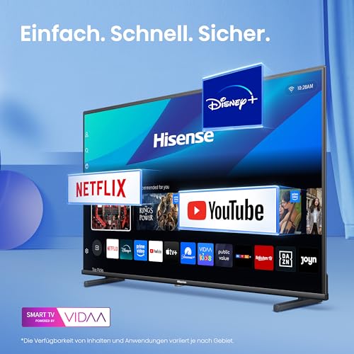 Hisense 40A5Q Fehrnseher, 40 Zoll, 2K QLED, Smart TV, Game Mode, AI Sports Mode, Dolby Atmos, Dolby MS12, DTS X, HDR10, HLG, Full HD, High Contrast, Rauschunterdrückung [2025]