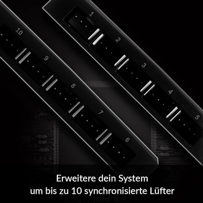 ARCTIC Case Fan Hub - 10-Fach PWM Lüfter-Verteiler mit SATA Power, Gehäuselüfter - Schwarz