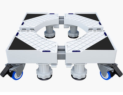 CarolynDesign Waschmaschinenständer, multifunktional, bewegliche, verstellbare Basis mit 4 x 2 feststellbaren Lenkrollen und 8 starken Füßen für Waschtrockner und Kühlschrank (L)
