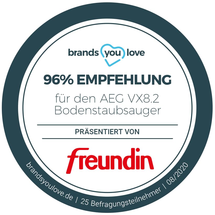 AEG VX82-1-ÖKO Staubsauger / 75% Recyclingmaterial / autom. Saugkraftregulierung / extrem leise auch auf Teppich / Aufnahme von großen + kleinsten Partikeln / langes Kabel / 600W / schwarz