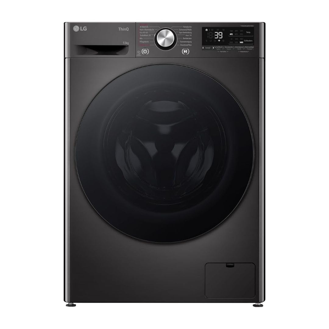 LG W4WR7096YB, Klasse D, Frontlader-Waschtrockner 9 - 6 kg, 62 x 60 x 85 cm, Wi-Fi, AI Direct Drive, Tiefenreinigung mit Dampf, TurboWash 360, Große Kapazität, Außentür aus gehärtetem Glas, Weiß