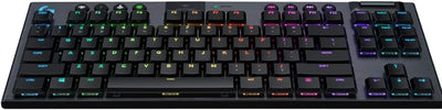 Logitech G915 LIGHTSPEED TKL Tenkeyless kabellose mechanische Gaming-Tastatur, Taktiler GL-Tasten-Switch, LIGHTSYNC RGB, Ultraschlankes Design, 40+ Stunden Akkulaufzeit, Deutsches QWERTZ-Layout-Carbon