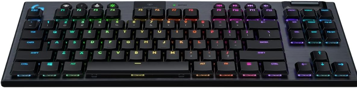 Logitech G915 LIGHTSPEED TKL Tenkeyless kabellose mechanische Gaming-Tastatur, Taktiler GL-Tasten-Switch, LIGHTSYNC RGB, Ultraschlankes Design, 40+ Stunden Akkulaufzeit, Deutsches QWERTZ-Layout-Carbon
