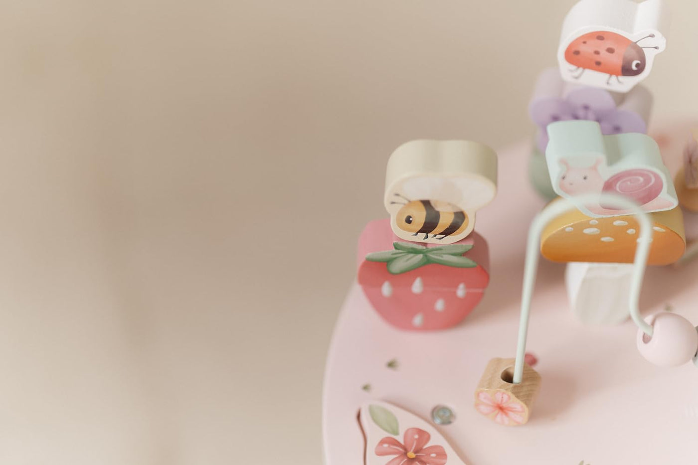 Little Dutch 7341 Holz Aktivitätstisch/Spieltisch - Fairy Garden rosa