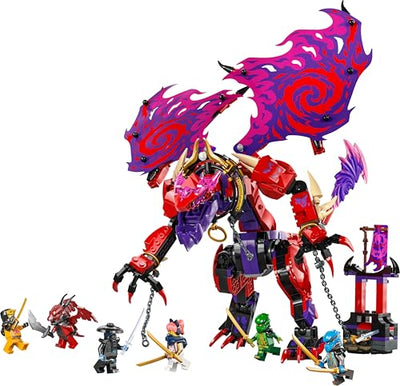 LEGO NINJAGO Chaosdrache Donnerzahn – Bewegliche Actionfigur mit 6 Minifiguren (Lloyd, NYA, Arin und Sora) – Kreatives Spielzeug zu Weihnachten für Kinder ab 8 Jahren – 71832