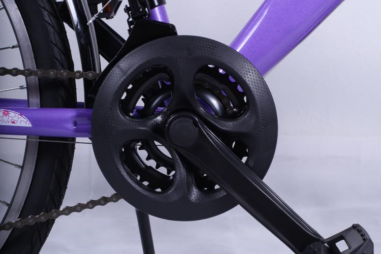 Talson 26 Zoll Mädchenfahrrad 21-Gang Shimano Schaltung mit Beleuchtung nach STVO Lila Doppelrahmen