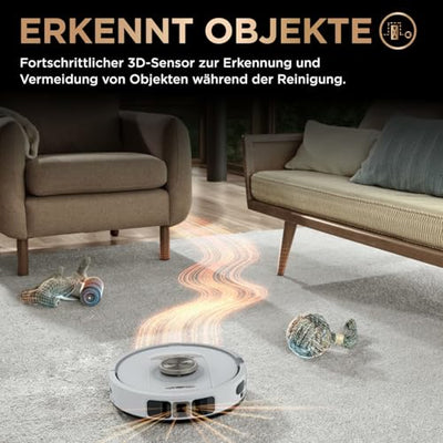 Shark PowerDetect 2-in-1-Saug- & Wischroboter, NeverTouch Pro 60 Tage, Selbst-Entleerung, Befüllung & -Reinigung, 3D- & LiDAR-Navi, NeverStuck-Hindernisumgehung, WLAN/App/Alexa, Weiß, AV2800ZEEUWH