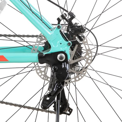 Hiland 26 Zoll Mountainbike für Frauen, 21-Gang mit Lock-Out-Federgabel, Dual-Scheibenbremsen, Aluminium-Rahmen MTB, Erwachsene Damen Damen Fahrrad Herrenfahrrad, Mint Grün