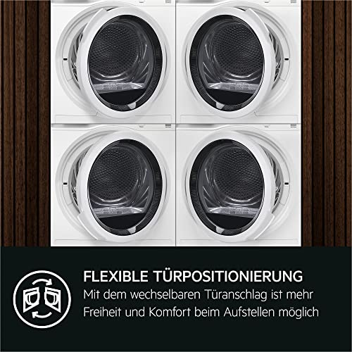 AEG Wärmepumpentrockner 8 kg – Serie 7000 SensiDry schonendes & energiesparendes Trockenverfahren – A++ – Mengenautomatik – Schontrommel – Knitterschutz – TR7T60580
