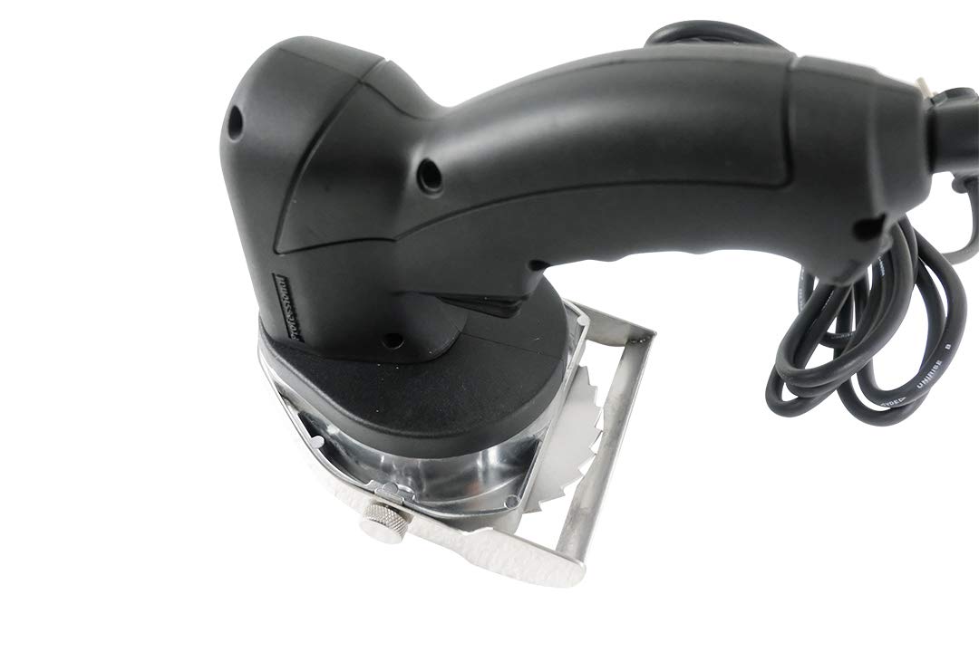 Saro ED 100 elektrisches Profi Schneidemesser/Kebabmesser für Kebab/Döner und Gyros (2 Edelstahlklingen, einstellbare Schnittstärke, ergonomisch, Gastronomiebedarf, Imbiss), schwarz