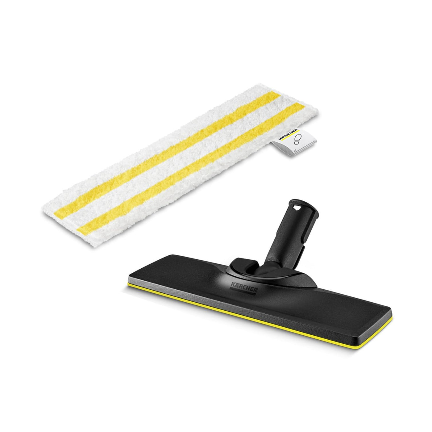 Kärcher Original Set Bodendüse und Mikrofasertuch Easyfix kompatibel mit Dampfreiniger Kärcher SC - Für Böden, geeignet für jede Art von Oberfläche, maschinenwaschbar, Weiß