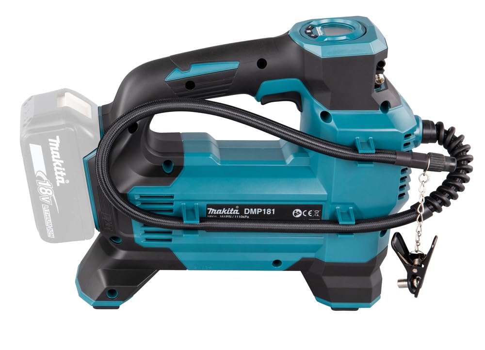 Makita DMP181Z Akku-Kompressor 11,1 bar 18V (ohne Akku, ohne Ladegerät), Petrol