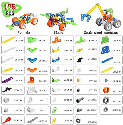 MOONTOY Konstruktionsspielzeug Geschenke für Kinder, STEM Gebäude Kit Bausteine Spielzeug für Jungen und Mädchen Baukasten Pädagogische Lernspielzeug ab 4,5,6,7,8,9,10 Jahre Bauset 11 Modelle