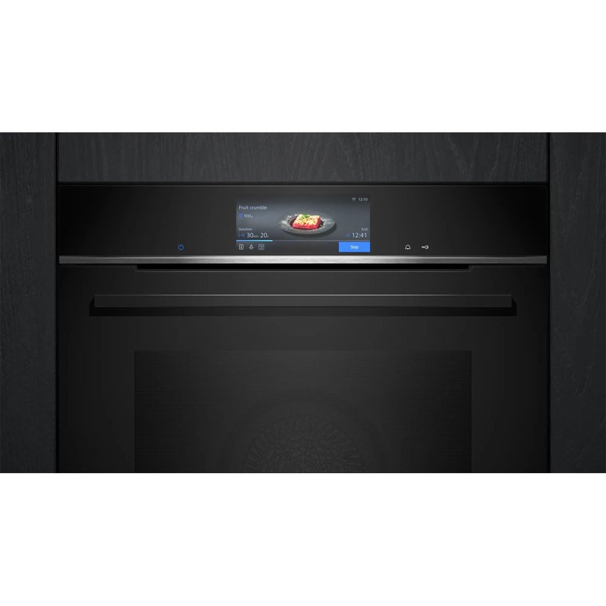 Siemens HB778G3B1,Q700 Smarter Einbau-Backofen, 60 x 60 cm, Made in Germany, Pyrolyse & Hydrolyse Selbstreinigung, Bratenthermometer, Air Fry, Backautomatik, Farbiger Touchscreen, 4D Heißluft, Schwarz