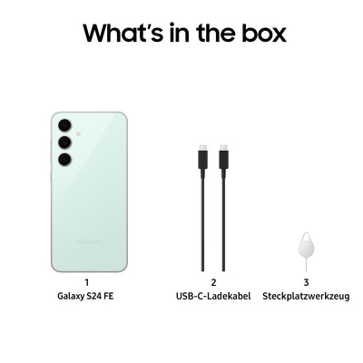 Samsung Galaxy S24 FE AI Smartphone ohne Vertrag, AI Handy mit Android, 8 GB RAM, 256 GB Speicher, 50-MP-Kamera, Lange Akkulaufzeit, Mint, 36 Monate Herstellergarantie [Exklusiv bei Amazon]