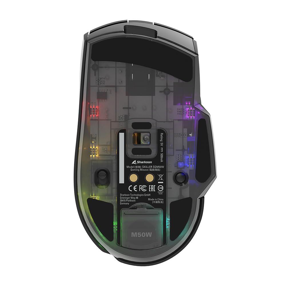 Sharkoon Skiller SGM50W Black, Wireless Optical Gaming Maus, RGB, PBT Button