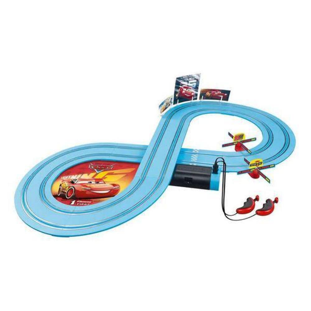 Carrera - 20063037 First Disney Pixar Cars – Race of Friends Autorennbahn I 2,4m Rennstrecke I 2 ferngesteuerte Autos mit Lightning McQueen & Cruz Ramirez I Geschenke zu Ostern