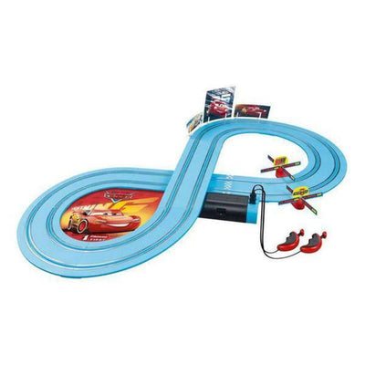 Carrera - 20063037 First Disney Pixar Cars – Race of Friends Autorennbahn I 2,4m Rennstrecke I 2 ferngesteuerte Autos mit Lightning McQueen & Cruz Ramirez I Geschenke zu Ostern