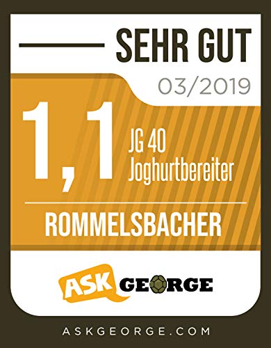 ROMMELSBACHER Joghurtbereiter JG 40 - für bis zu 1200 g Joghurt, LCD Display, 18 Stunden Zeitschaltuhr, automatische Abschaltung, elektronische Temperaturregelung, 8 Portionsgläser à 150 ml, 40 Watt