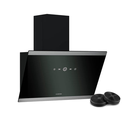 Klarstein FlashLine Dunstabzugshaube – 60 cm Kopffreihaube, Touchscreen, 524 m³/h, A++ Energieeffizienz, LED-Beleuchtung, leise 34,5 dB, Schwarz, Abluft- und Umluftbetrieb