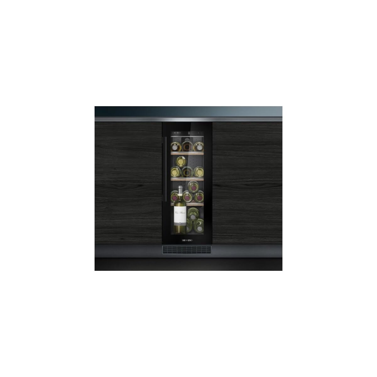 Siemens KU20WVHF0 iQ500 Weinkühlschrank, 82 x 30 cm, 21 Flaschen, Temperatur: 5-20 °C, 58 L, Black