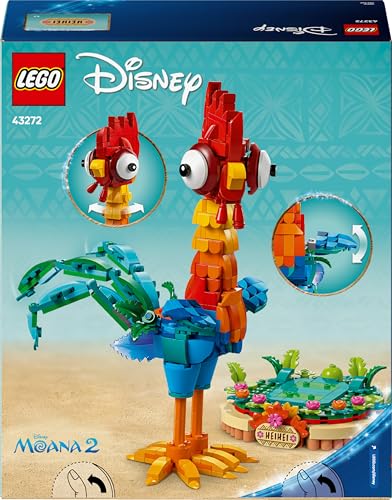 LEGO ǀ Disney Vaiana 2: Heihei Spielzeug - Tierfigur zum Spielen & Ausstellen mit drehbarem Kopf, beweglichen Flügeln & Schwanzfedern sowie Ständer – Geschenk für Mädchen ab 9 Jahren – 43272