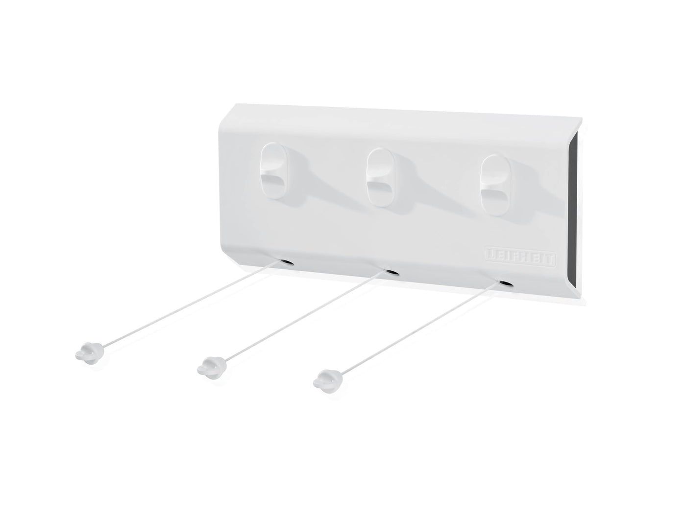 Leifheit Wandtrockner Rollfix Triple 150 Longline, 3 x 5m Wäscheleine, ausziehbarer Wäscheständer, platzsparender Trockner, Wäschetrockner für die Wand, drinnen und draußen, Wäschreck mit Wandmontage