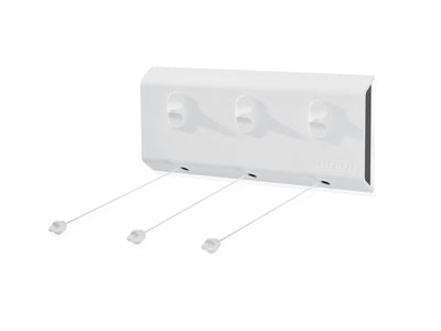 Leifheit Wandtrockner Rollfix Triple 150 Longline, 3 x 5m Wäscheleine, ausziehbarer Wäscheständer, platzsparender Trockner, Wäschetrockner für die Wand, drinnen und draußen, Wäschreck mit Wandmontage