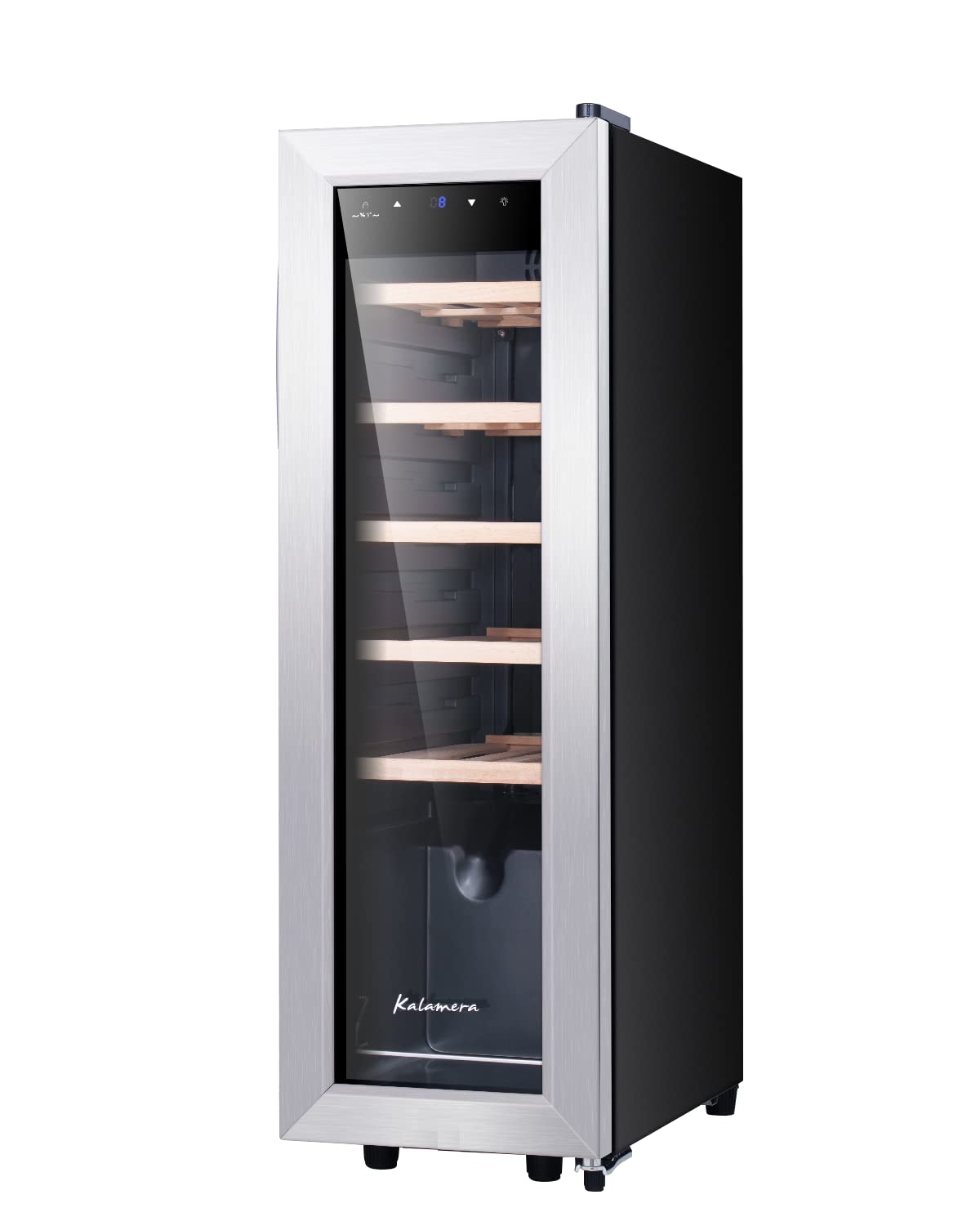 Kalamera Weinkühlschrank, 12 Flaschen 35 Liter Weinklimaschrank klein mit Kompressor, 5-18°C, KRC-35FCSS