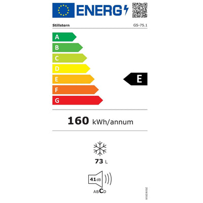 Stillstern Gefrierschrank E (73L) 4-Sterne-Gefrierfach -18°C, geringer Energieverbrauch, 3 Fächer, stufenlos regelbare Temperatur, wechselbarer Türanschlag, Klein Tiefkühlschrank