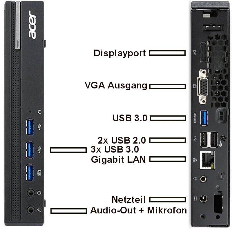 i7 Veriton N4640G 800g 20cm Silent Mini-PC Business Office Multimedia Computer mit 3 Jahren Garantie! | Core i7 6700, 8 Threads, 4 GHz | 16GB DDR4 | 512GB SSD | USB3 | WLAN | Windows 11 Prof.| 7778