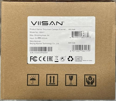VIISAN Dokumentenscanner, 16MP USB tragbar, Aufnahmegröße A4, Deskewing, Scannen von mehrseitigen Dokumenten, OCR & TTS Tech, funktioniert mit Windows & MacOS